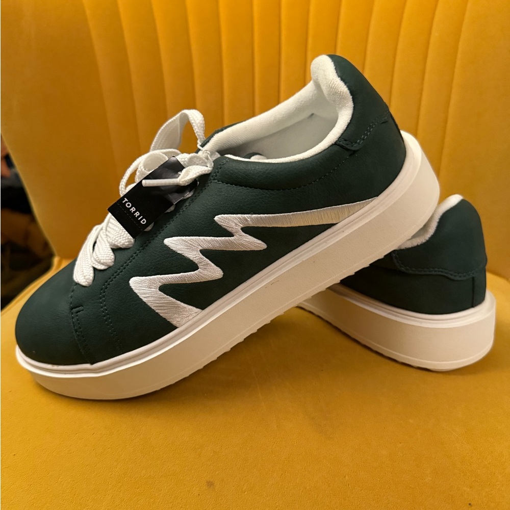 Torrid Dark Green and White Casual Sneakers